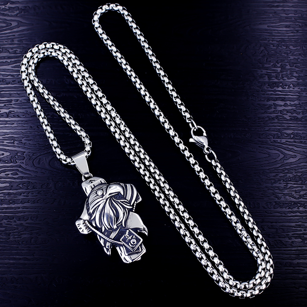 Punk Retro Titanium Steel Pendant Necklace For Men And Women_voghion.com