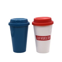350ML单层PLA可降解聚乳酸玉米咖啡杯竹纤维奶茶杯再生塑料PP水杯
