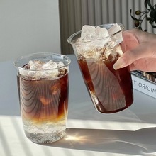 ins高颜值自制咖啡店同款杯子高硼硅玻璃杯 咖啡杯冷饮杯简约水杯