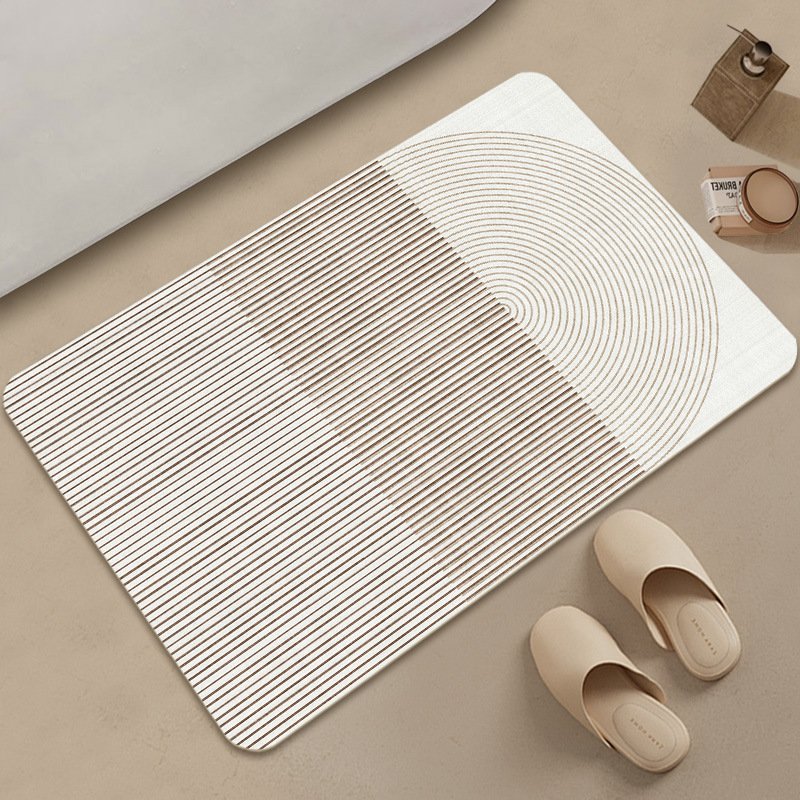 Antislip toiletmat van diatomeeënaarde in Scandinavische stijl, eenvoudige look, waterabsorberend en sneldrogend._voghion.com