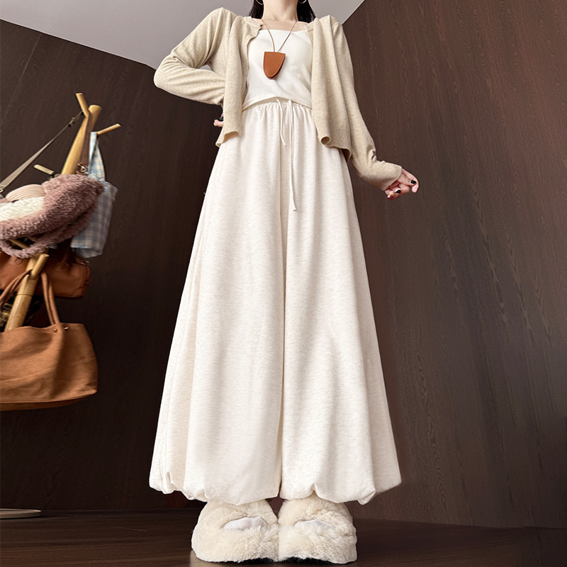 High-Waisted Loose Slimming Lantern Skirt Pants for Women, Korean Style Sweet Versatile Lazy Casual Pants High-Waisted Loose Slimming Lantern Skirt Pants for Women, Korean Style Sweet Versatile Lazy Casual Pants