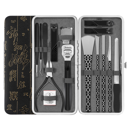 Wholesale pedicure knife 15-piece set Eagle beak nail clipper Yangzhou three knives foot scraper tool for repairing calluses and dead skin