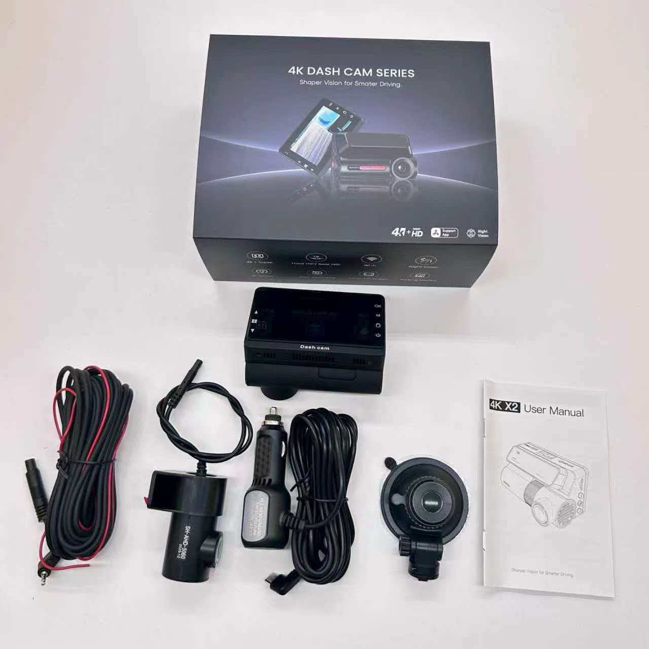 New Model of Driving Recorder with 4K Front and Rear Dual Recording, Wifi Mobile Phone Connectivity, 24-Hour Parking Monitoring, and Gps Positioning