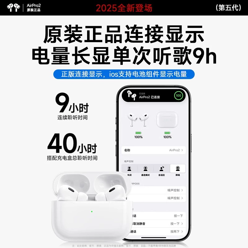Наушники для перевода Bluetooth 5-го поколения 2025 года Huaqiangbei 6-го поколения, официальные, активное шумоподавление Pro2