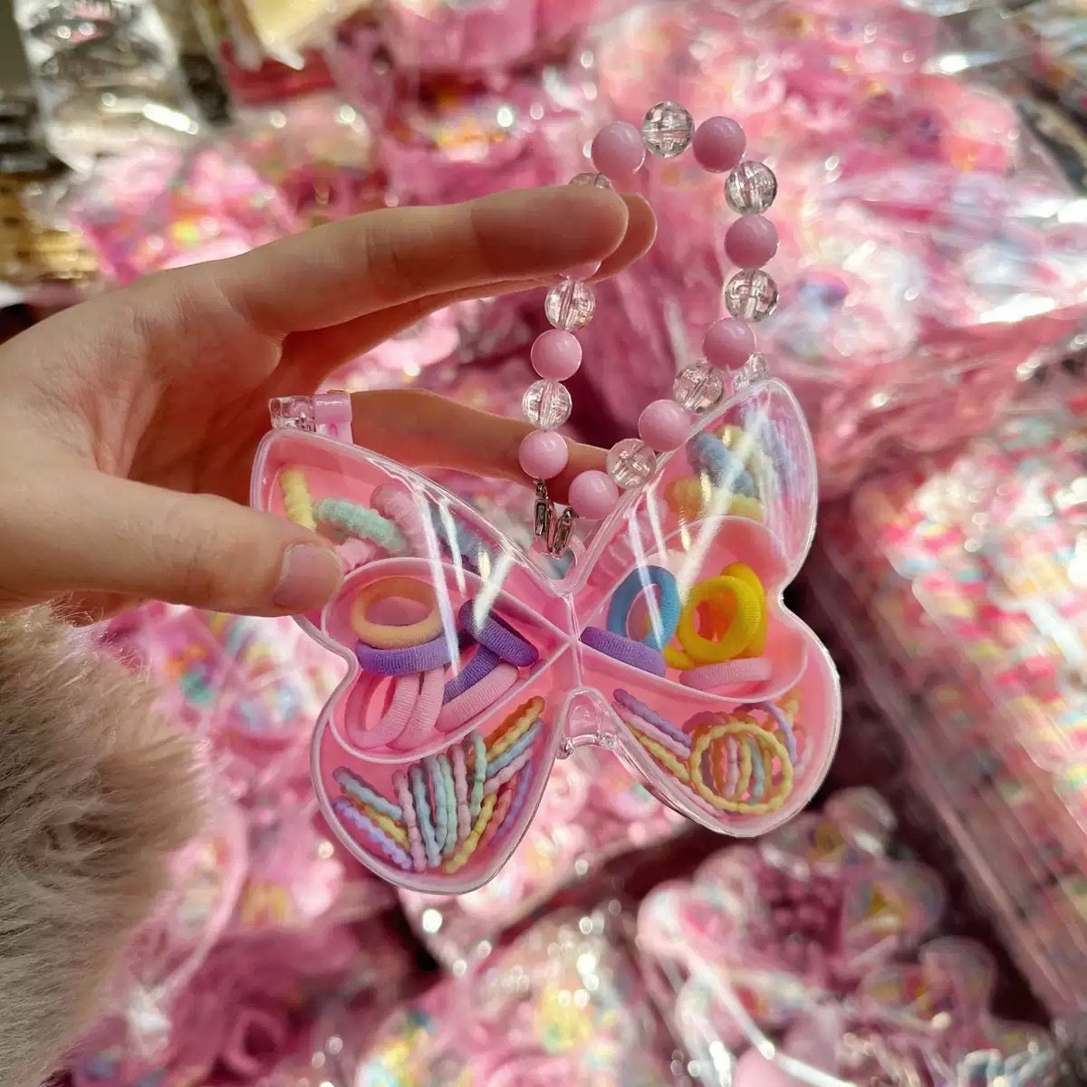 Mini cabeza de princesa en caja, clip de agarre pequeño, clip de flequillo, horquilla rota en la frente, banda elástica para niños, no daña el cabello, anillo del pulgar al por mayor image 77