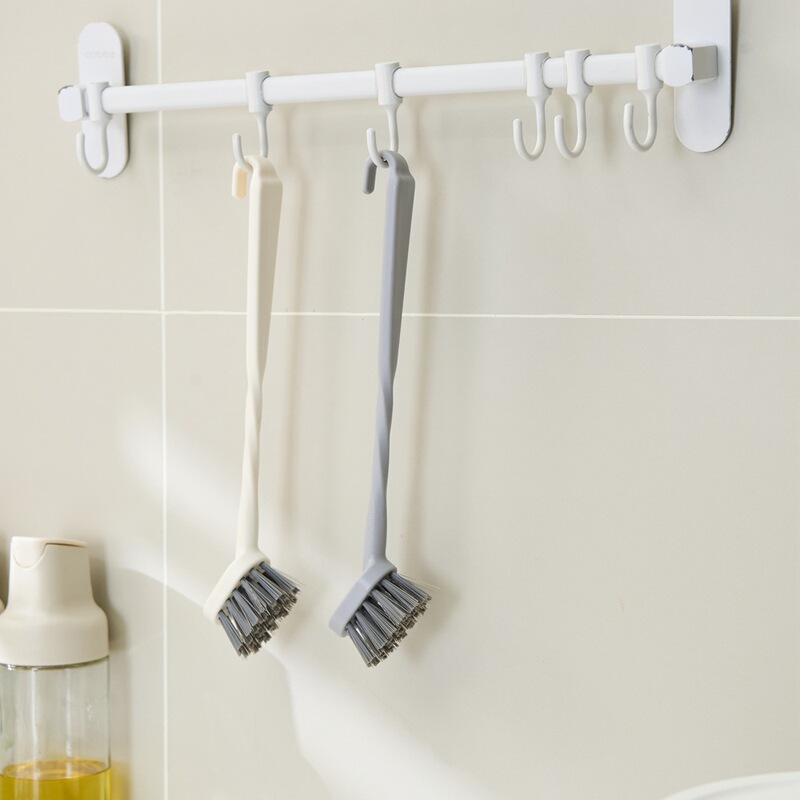 Multifunctional Plastic Kitchen Cleaning Brush with Hook, Long Handle Dishwashing Brush, Household Soft-Bristled Pot Brush, Pot Brush