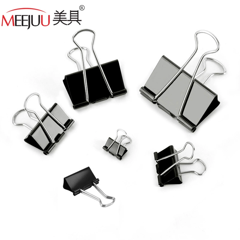 Spot supply specifications uniform black color long -tail folder thirty folder metal binding clip office