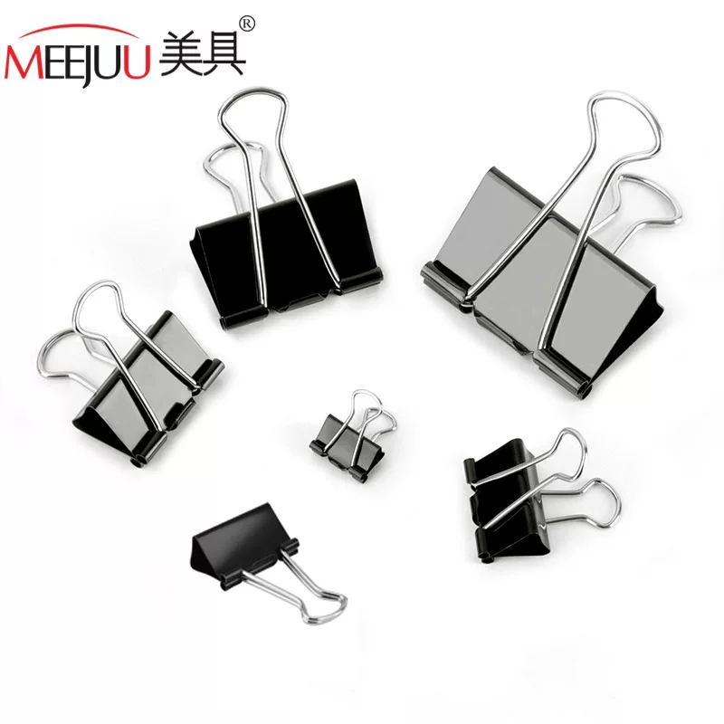 Spot supply specifications uniform black color long -tail folder thirty folder metal binding clip office