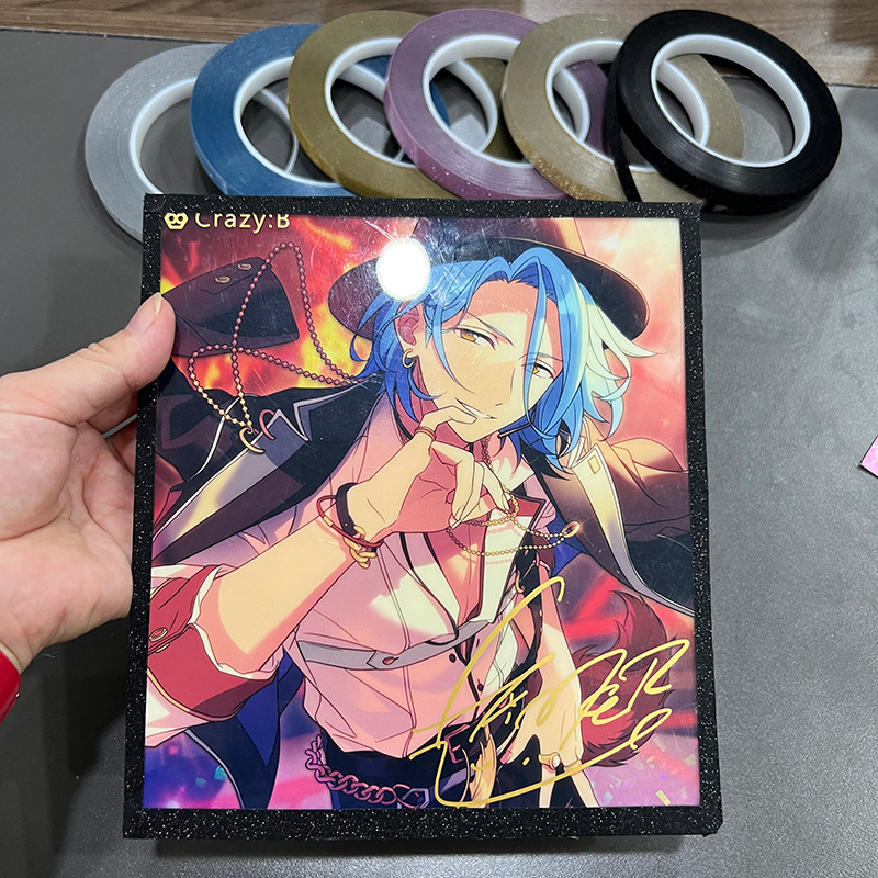 Dibujos animados de dibujos animados color papel ribada cinta de arenas movedizas cinta de firma de bricolaje tira de borde acrílico película de broncillo brillo flash