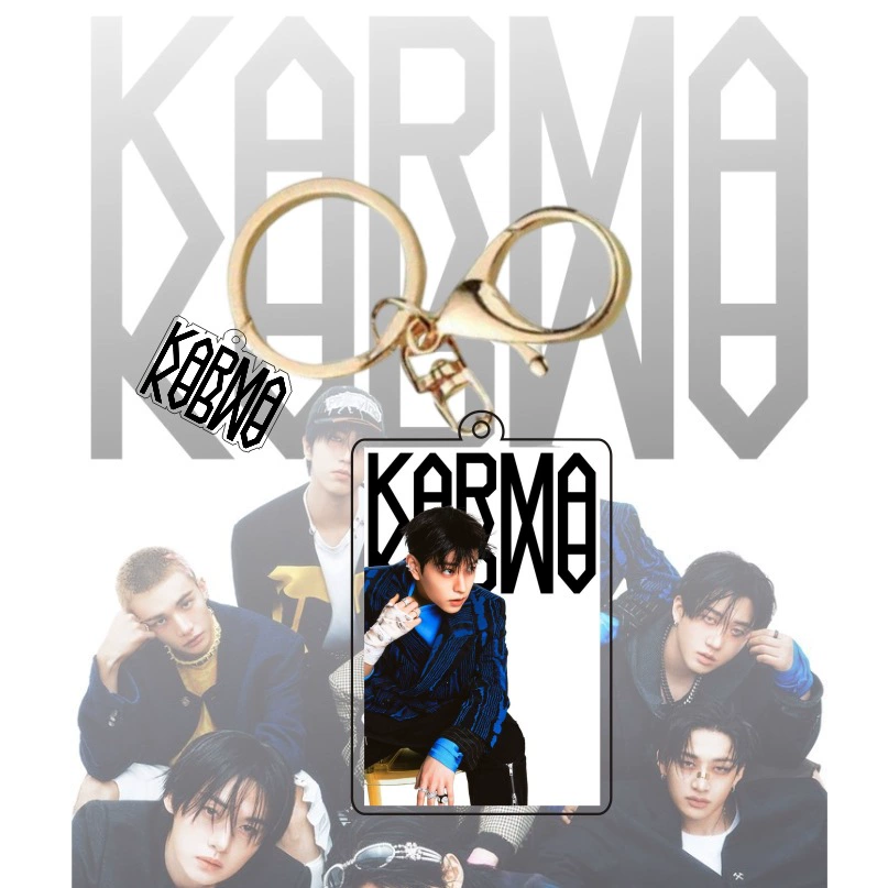 Акриловый брелок STRAY KIDS KARMA, 42×65 мм, золотое кольцо, коллекционный