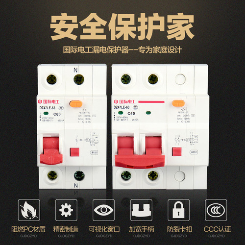 International Electrotechnical Commission miniature circuit breaker DZ47 household circuit breaker 1P2P63A total air switch with leakage protector