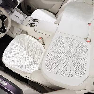 Universal seat cover – All Seasons, High-End Feel, Ventilated and - police-flag-flat-style-elegant-white-three-piece-set-universal-model