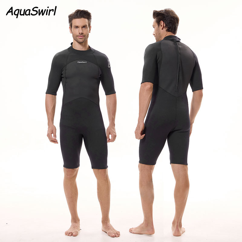 in stock men's diving suit short-sleeved one-body surfing suit thin diving suit snorkeling surfing sunscreen quick-drying diving suit