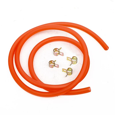 Motorcycle and Dirt Bike Hose Filter Oil Pipe Clamps 2m Oil Pipe with 4 Clamps Universal Set (Tubing) - red-2m-with-4-wide-clips