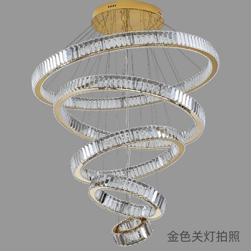 Nuevo edificio dúplex villa atmósfera de cristal candelabro apartamento loft salto candelabro escalera hueca candelabro de cristal