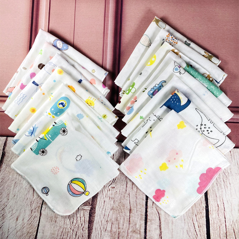 高密度纱布31*31小方巾口水巾婴儿纱巾手帕宝宝棉质擦手巾喂奶巾|ru
