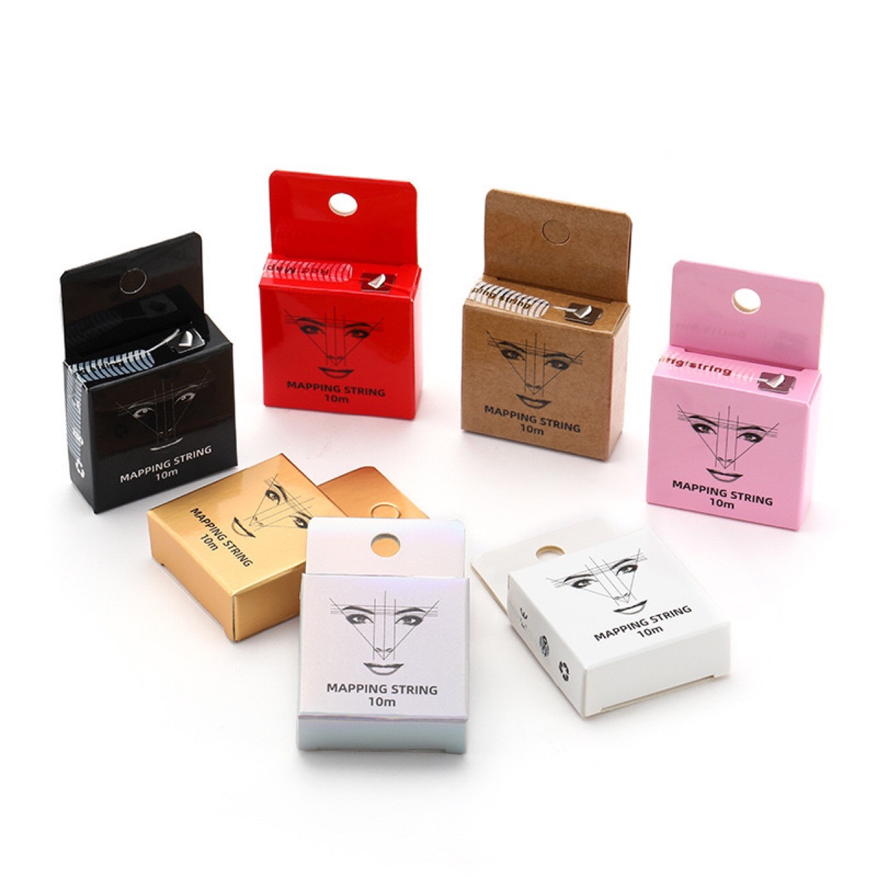 Embroidery auxiliary line positioning eyebrow ruler with ink mark line horizontal eyebrow ruler line box eyebrow mapping line measurement symmetry