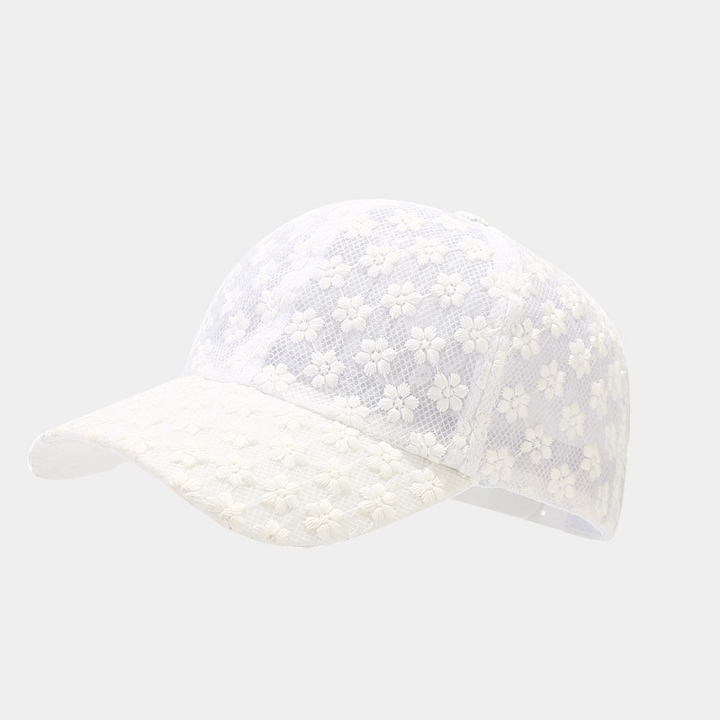 Gorra de béisbol para mujer, estilo coreano 2026, con encaje floral, visera, moderna, para playa, vacaciones, protección solar, transpirable.
