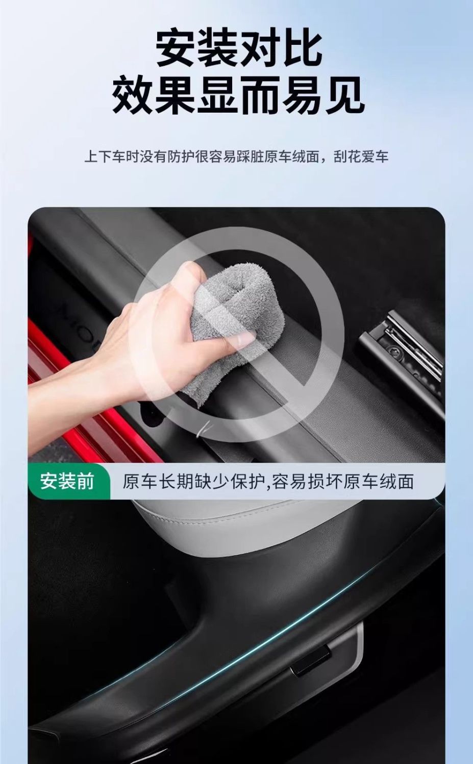 Suitable for Tesla Front and Rear Door Sill Strips, New Version Model 3 Laser-Carved Carbon Pattern Welcome Pedal Protection Plate Accessories