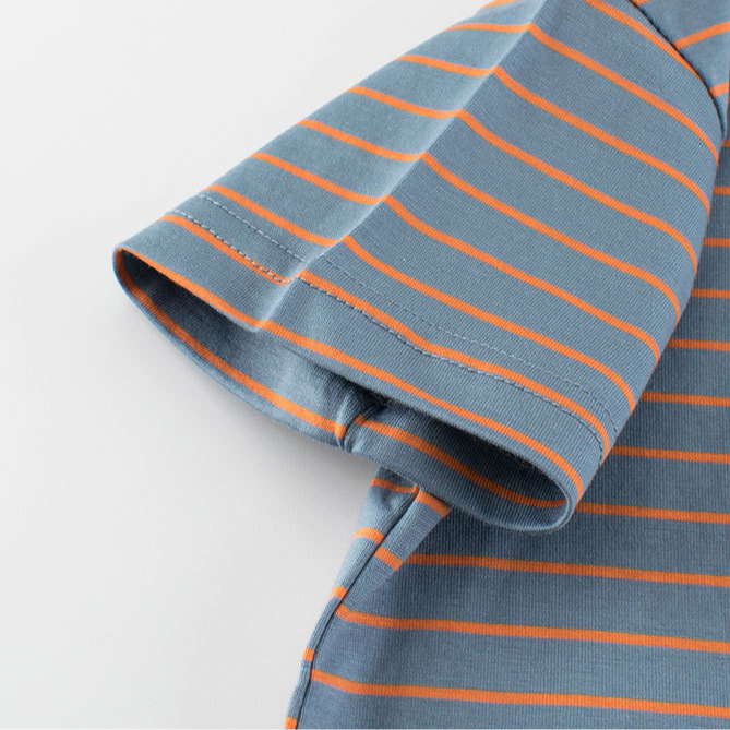 Ropa para niños transfronteriza 2025 verano ropa para niños camiseta de manga corta a rayas para niños ropa para bebés