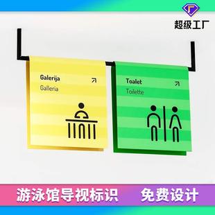 Swimming Pool Signage Stainless Steel Guide Signage Restroom Locker Room Door Sign Swimming Pool Signage Customization