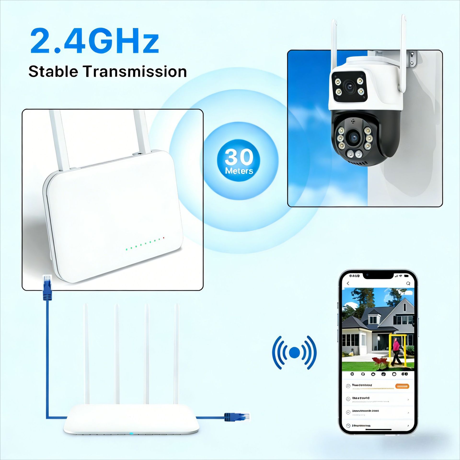 CCTV监控系统wifi带屏双目球机监控摄像头套装摄像头小体积录像机