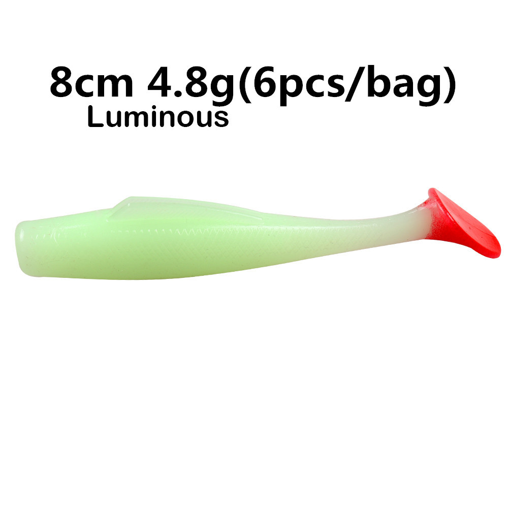 TPR cebo suave T cola flotante Luya gusano suave 6 pack MAN6cm8cm 10cm MinnowZ zman cebo suave