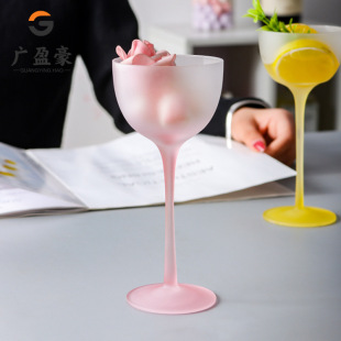 Creative Macaron Tall Glass Household Candy Frosted Colorful Ice Cream Cup Dessert Cup Cocktail Cup