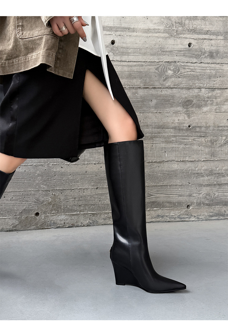 CHIKO Charleston Pointy Toe Wedge Knee High Boots