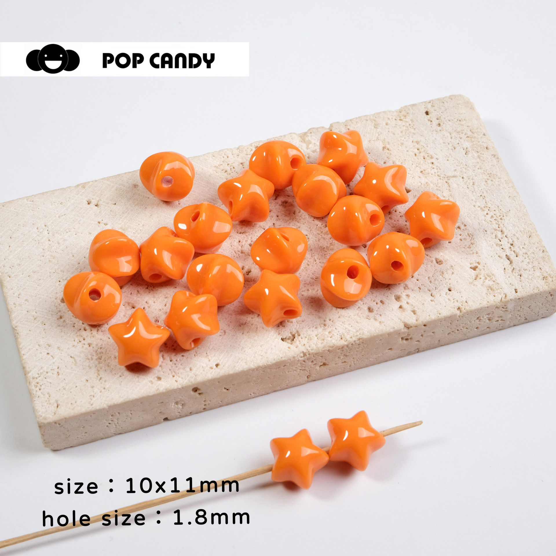 Acrílico color sólido estrella de cinco puntas accesorios pequeños cuentas accesorios de joyería de bricolaje hechos a mano cadena de teléfono móvil llavero material cuentas