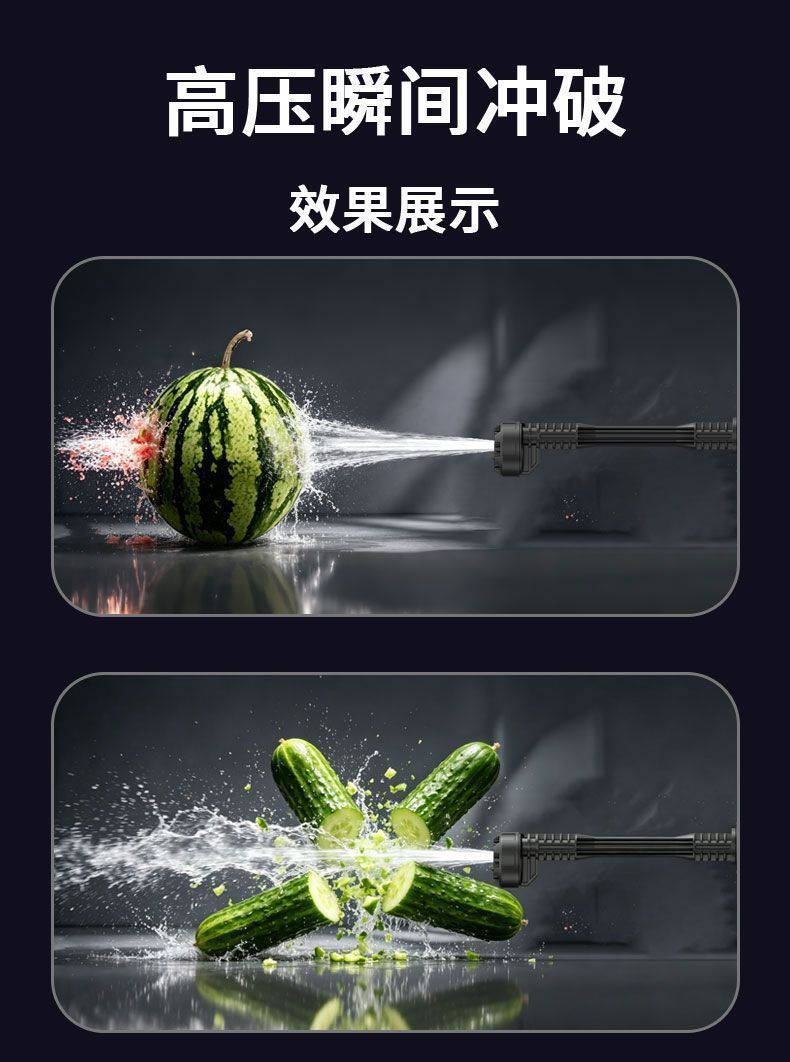 Wireless high-pressure car wash gun, lithium battery-powered self-priming car washer, portable household car wash and garden watering high-pressure water gun