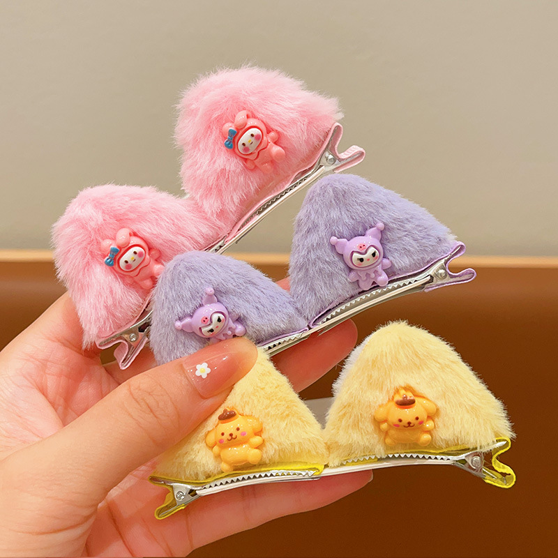 Horquilla de felpa para niños para niñas lindo clip de oreja de gato tridimensional horquilla de bebé niña flequillo lateral clip accesorios para el cabello