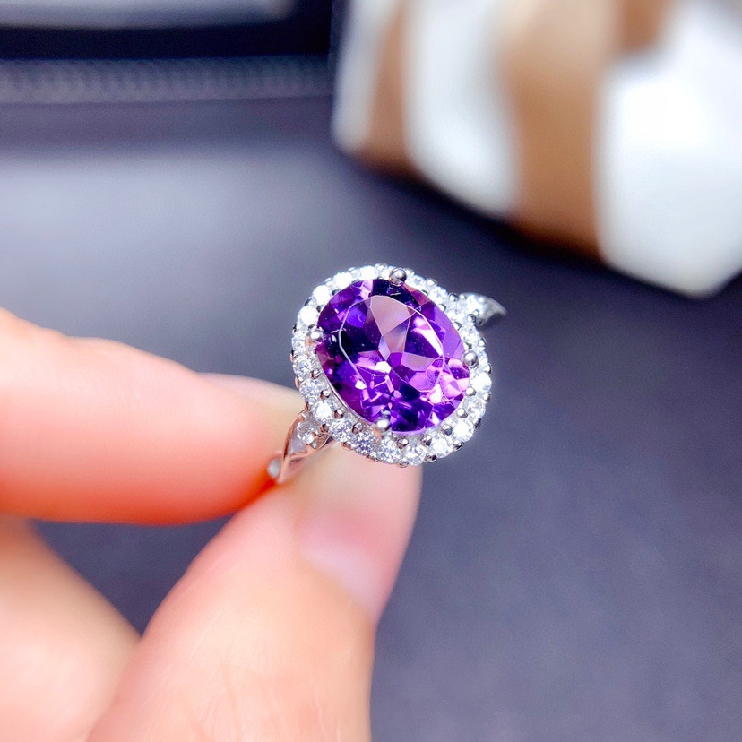 Internet Celebrity Tik Tok Live Stream Ornament Imitation Natural Colored Gems Topaz Amethyst Citrine Olivine Ring display picture 7