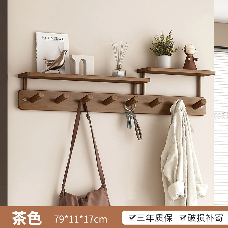 现代简约墙上试壁挂衣架入户门后免打孔简易卧室家用进门玄关排钩|undefined