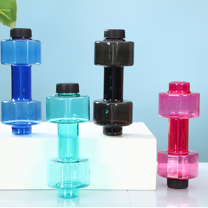 哑铃杯 pet运动水壶 创意摔不破汽水瓶可定LOGO颜色 广告礼品现货