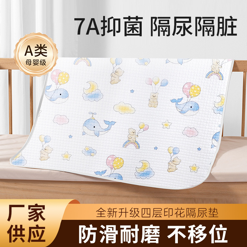 Washable Baby Diaper Pad, Waterproof and Breathable Large Size Bed Sheets for All Seasons, Kidsren's Overnight Diaper Aunt Small Mattress