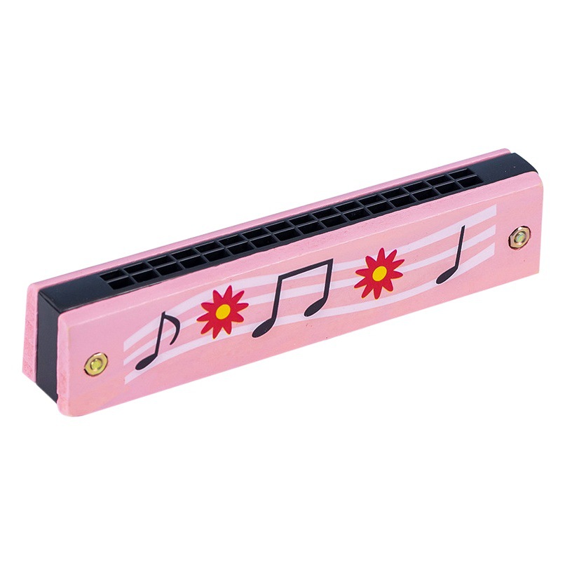 Special Offer Wooden Harmonica Kidsren's 16-Port Double-Row Kidsren's Enlightenment Musical Instrument Student Teaching Wooden Harmonica Toy