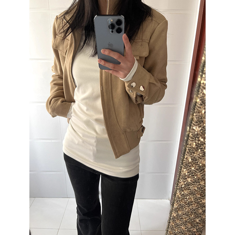 韩系白色正肩长袖恤女秋冬内搭修身收腰中长款打底衫遮屁股上衣|undefined