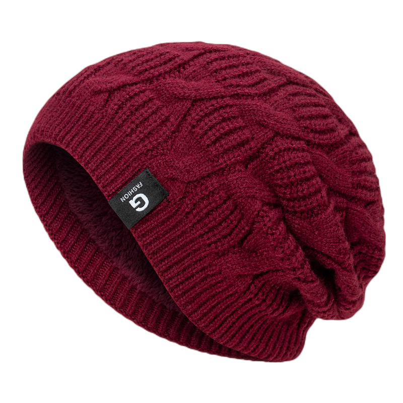 Knitted Beanie Hat For Men Warm Winter Woolen Pullover Cap_voghion.com