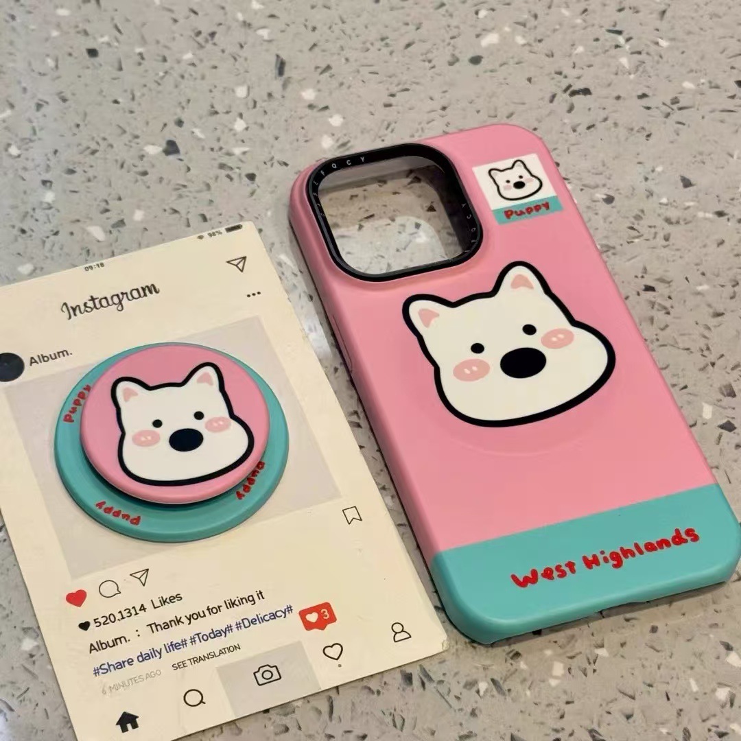 Cartoon a juego de color magnético West Highland funda para teléfono móvil para iphone16promax nuevo Apple 14/13 femenino 15p