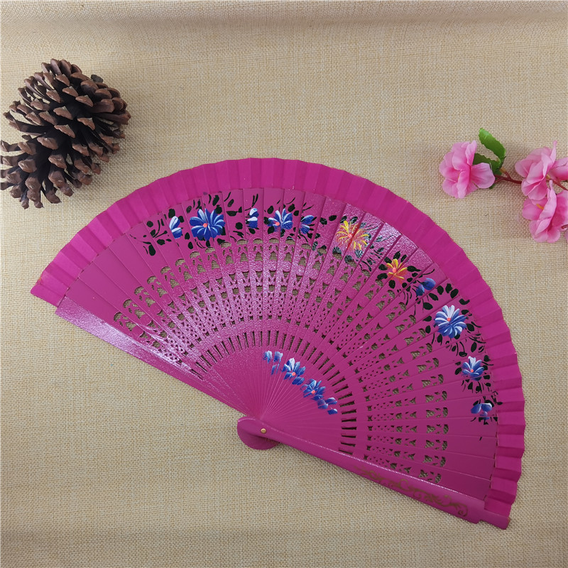 70g Weight Fan Home Textiles & Decor Type Wood Material Flower Pattern All Seasons Season Elegant Style Elegant Flower Wood Fan 14