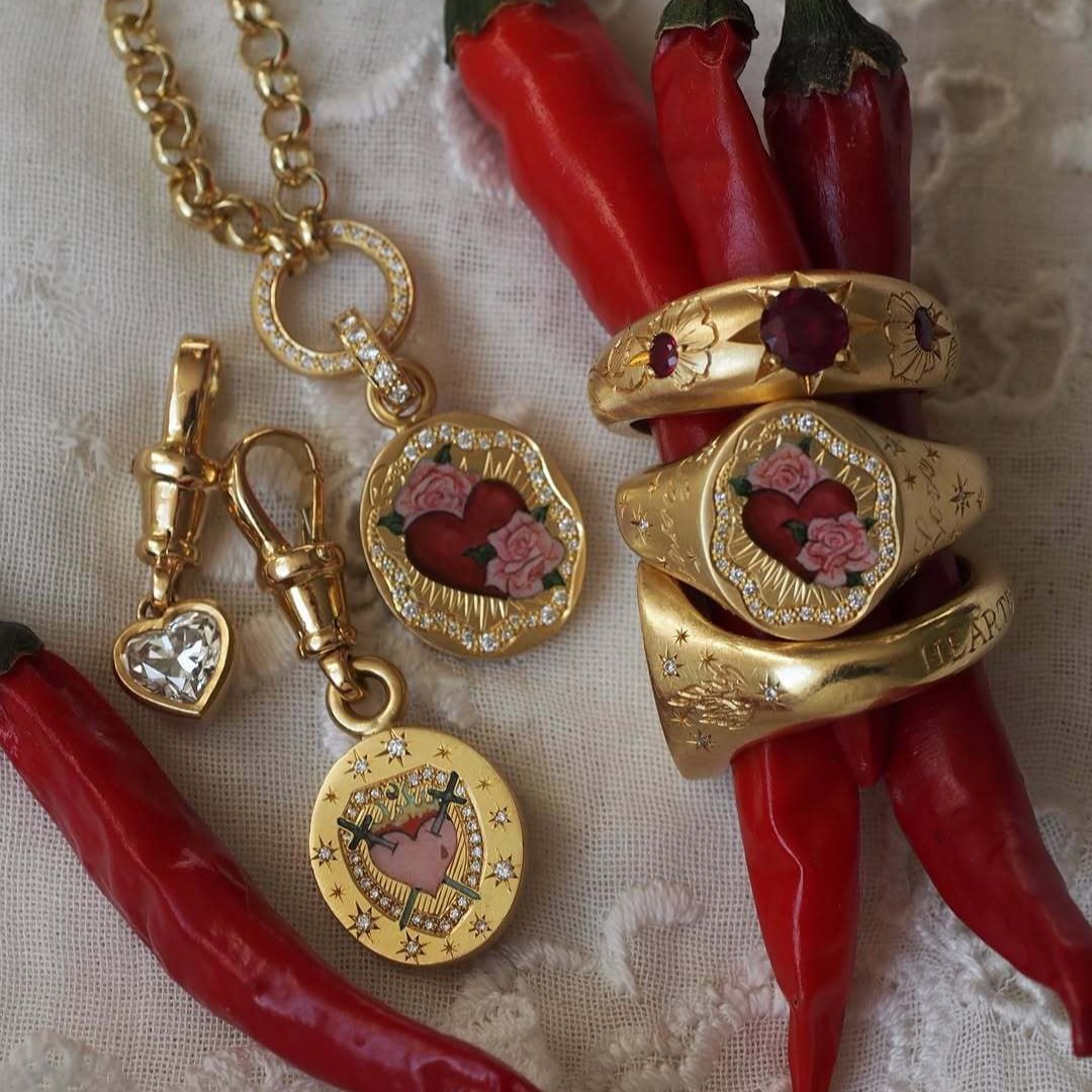 欧美跨境彩绘兔子花朵四叶草勇士护卫塔罗牌项链真空电镀18k真金