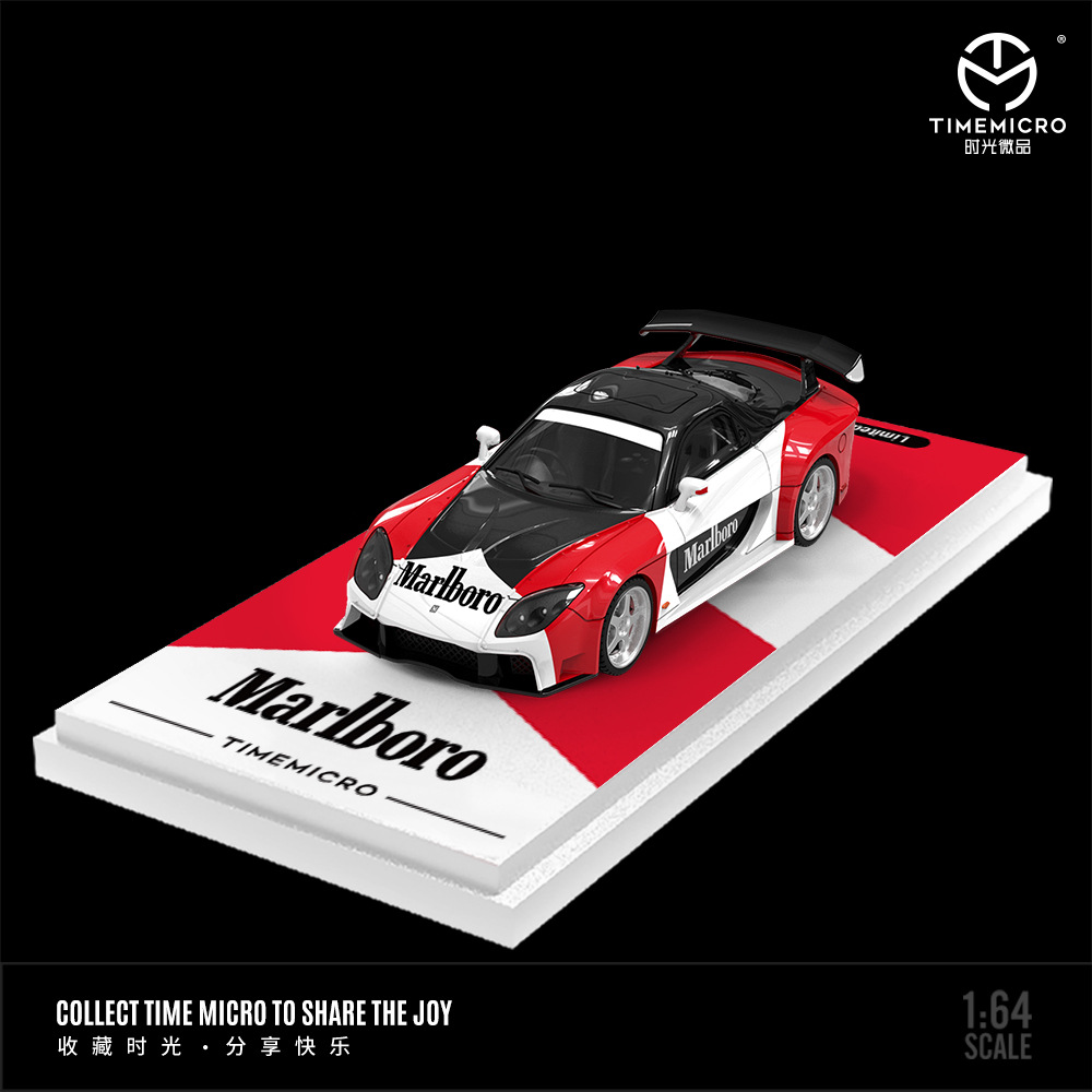 TIME TIMEMICRO1:64 MAZDA RX-7 VEILSIDE MARLBORO 시뮬레이션 합금 자동차 모델