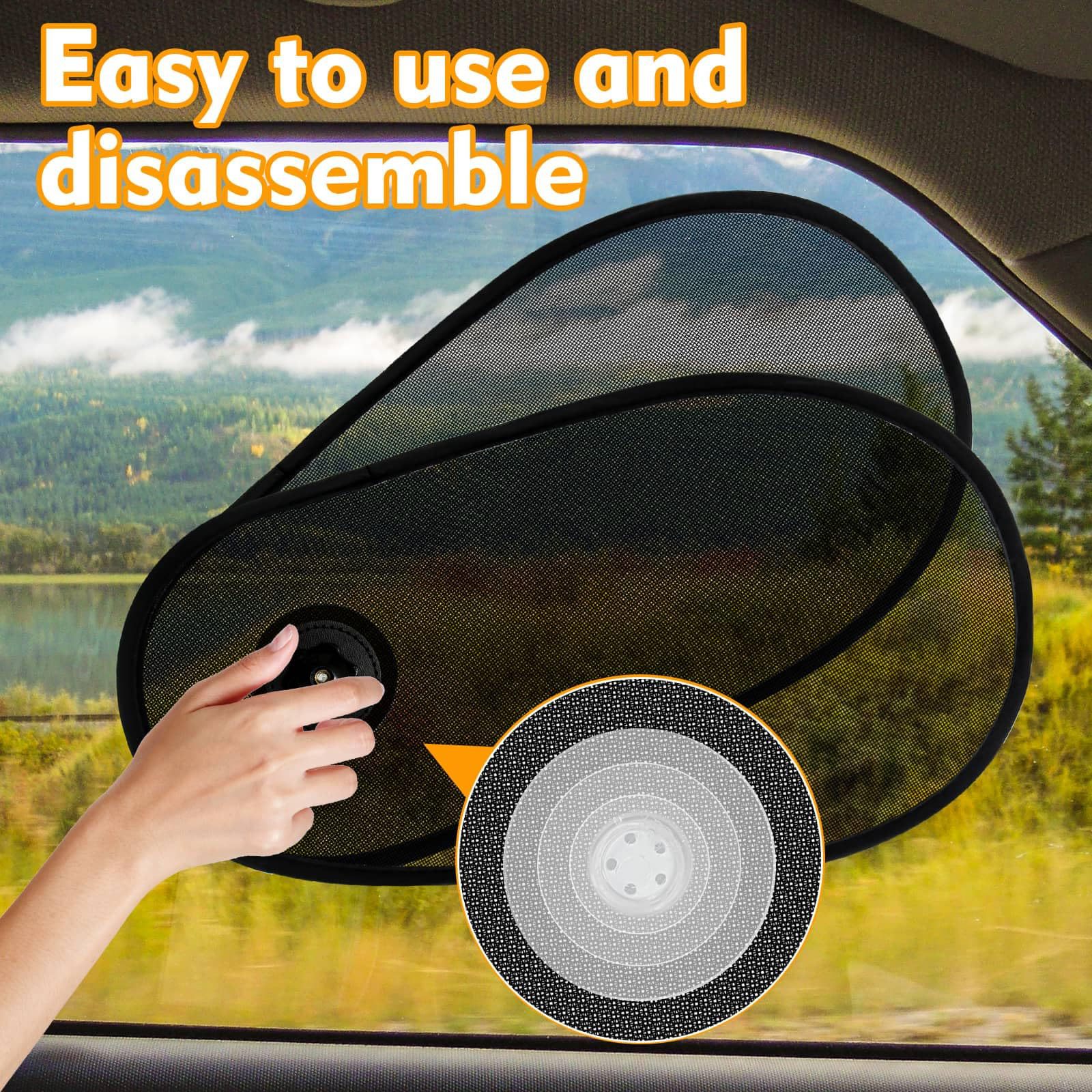 Universal Rotating Side Window Sunshade Sun Protection Mesh Summer Heat Insulation Mesh Sunshade with Suction Cup Car Sunshade