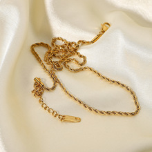 欧美INS风新款时尚项链18K镀金不锈钢项链饰品金色细链项链脖颈链