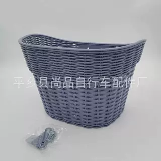 自行车车筐 童车车筐 小原包车篮 菜篮子 车篓 加厚仿编制车筐050