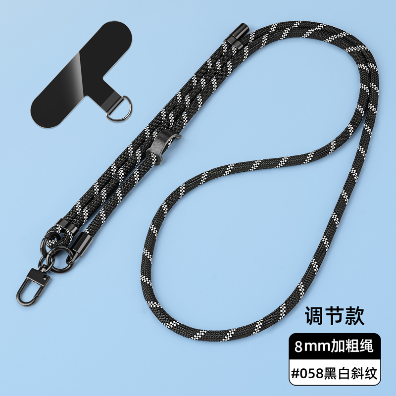 Cordón para teléfono móvil de 8mm, cuello colgante, mensajero, muñeca, eslinga de nailon resistente, cuerda anti-pérdida, longitud ajustable, espalda
