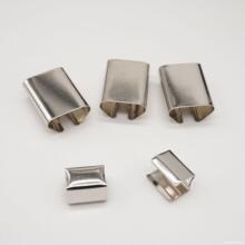 长方形铁马仔扣尾夹 12mm带齿银白色电镀证件挂绳头金属牙夹尾夹