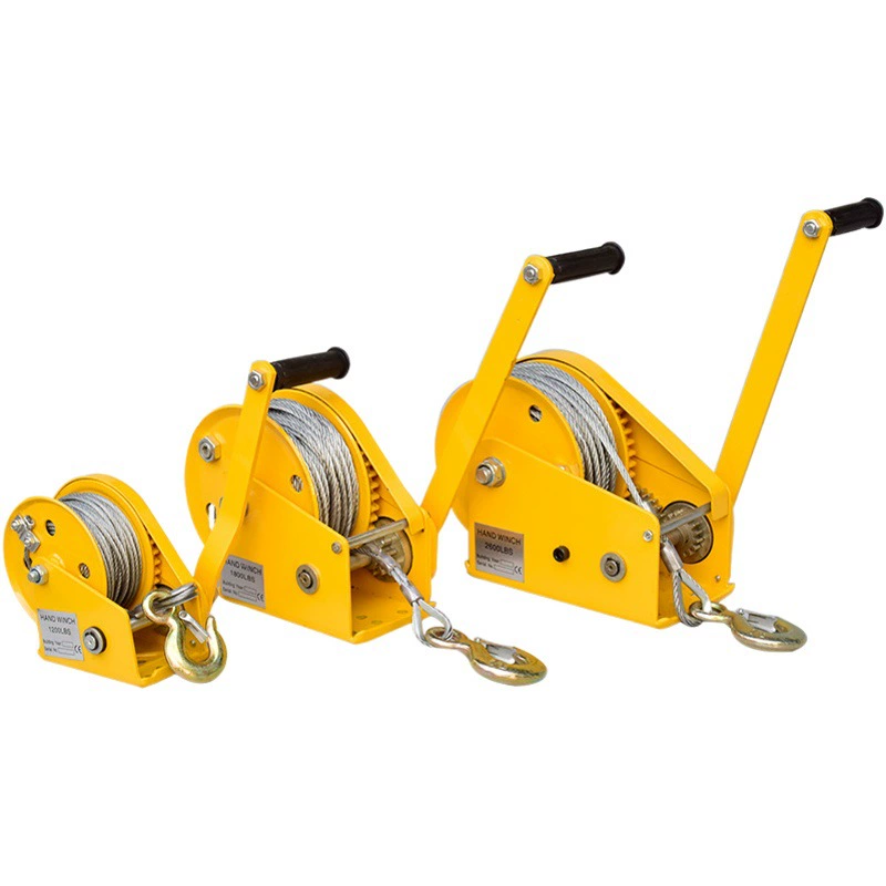 Двунаправленный самоблокируемый ручная лебедка 1200 фунтов 2600 фунтов бытовая тяговая лебедка портативный стальной трос ручная лебедка