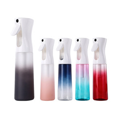 Factory direct supply sandblasting mist spray bottle with gradient color water spray pot 300ml continuous mist household disinfection spray bottle